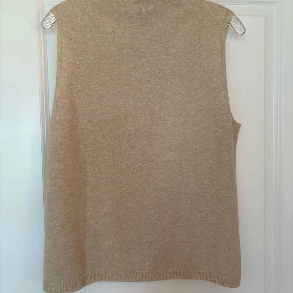 Ann Taylor Cashmere Beige Sleeveless Turtleneck Sweater available for few days - Picture 2 of 3